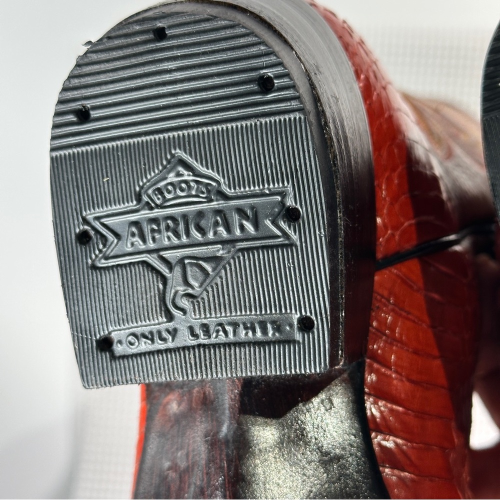 African Boot Co western python leather cowboy boo… - image 9